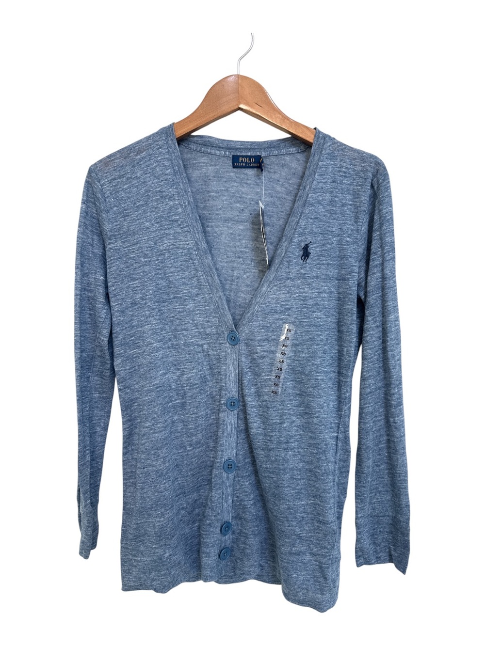 NWT Polo Ralph Lauren Linen Cardigan Sweater Woman’s Blue Lightweight